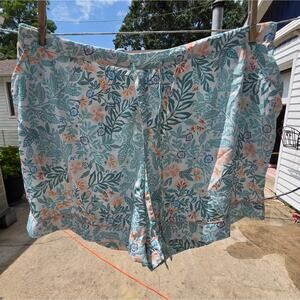 J Joie Women's Loungewear Drawstring Waist 2XL XXL Floral Pajama Shorts